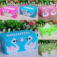 Hand-woven swan tissue box,