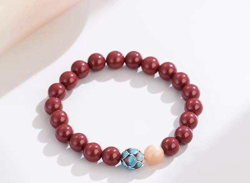 Natural ore high content cinnabar bracelet purple gold sand lotus bracelet