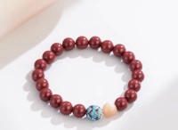Natural ore high content cinnabar bracelet purple gold sand lotus bracelet
