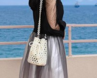 Hand-woven beaded bag mini crossbody bucket bag