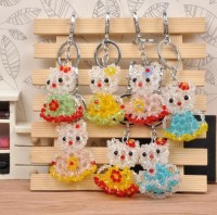 Cartoon keychain pendant for men and women, Korean keychain crystal car bag key accessories