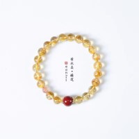 Citrine and Purple Gold Sand Bead Bracelet