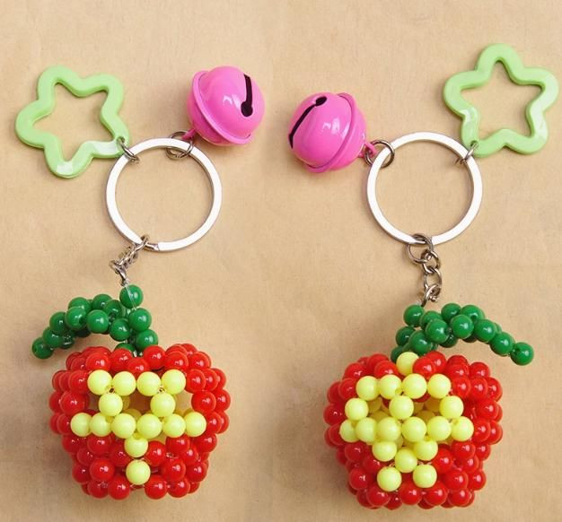Hand-woven peace apple pendant, keychain jewelry, new apple pendant