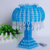 Creative hand-woven mushroom table lamp