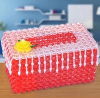 Hand-woven crystal curtain tissue box