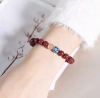 Natural ore high content cinnabar bracelet purple gold sand lotus bracelet