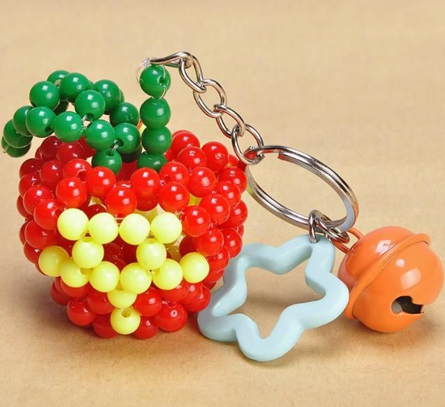 Hand-woven peace apple pendant, keychain jewelry, new apple pendant