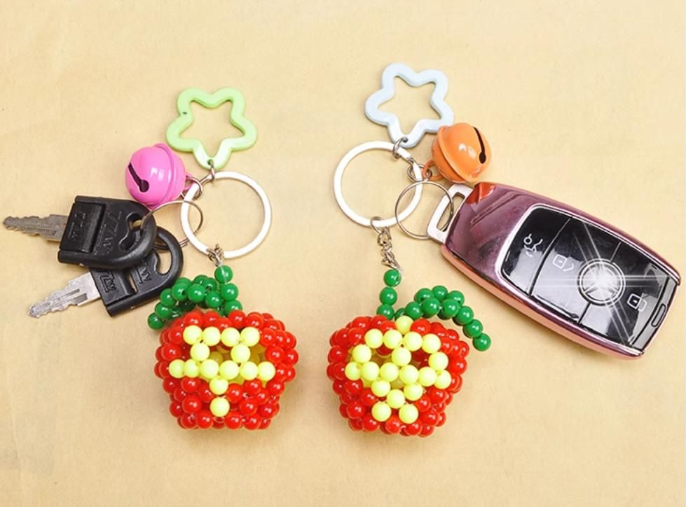 Hand-woven peace apple pendant, keychain jewelry, new apple pendant