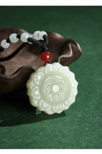 Hetian Jade Eight Treasure Compass Pendant
