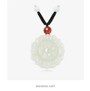 Hetian Jade Eight Treasure Compass Pendant