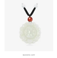 Hetian Jade Eight Treasure Compass Pendant