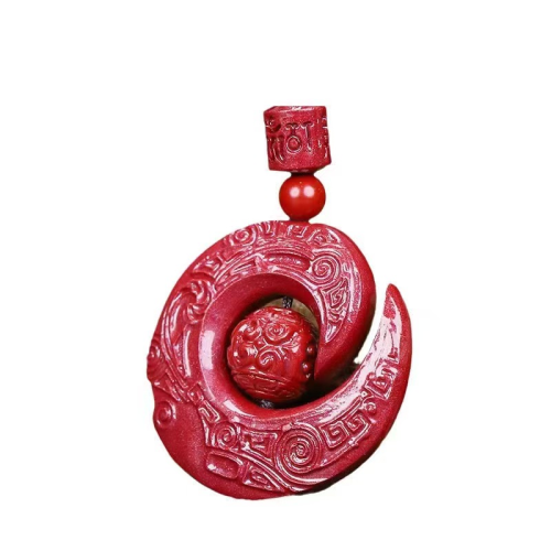 Natural Cinnabar Lucky Necklace Womens Light Luxury Fashion Lucky Bead Pendant