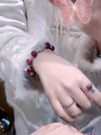 Sterling silver ring female sapphire crystal S925 retro style fashion personality niche live garnet fox ring