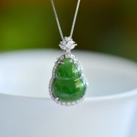 925 silver and Tian Jasper gourd necklace earrings ring bracelet set