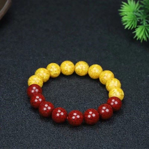 Crystal cinnabar natural realgar lucky bracelet.