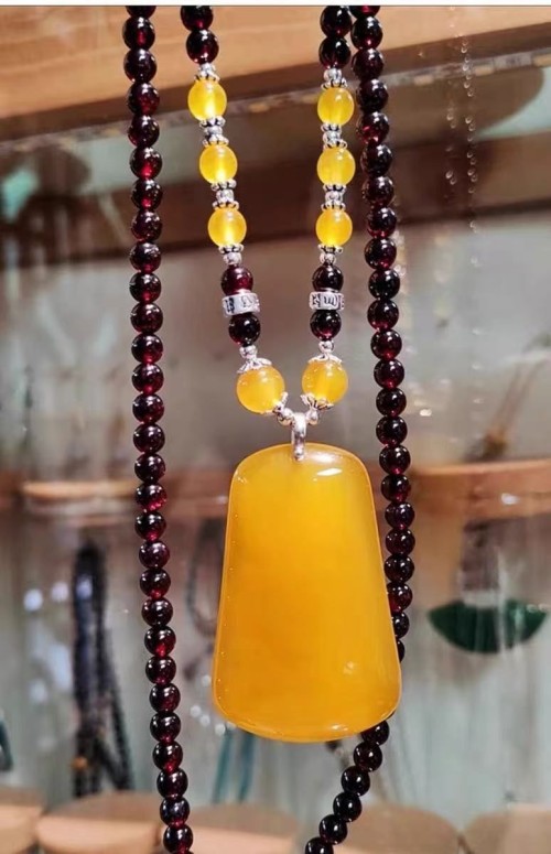 Chalcedony Peace and Trouble Pendant Citrine Light Luxury Sweater Chain