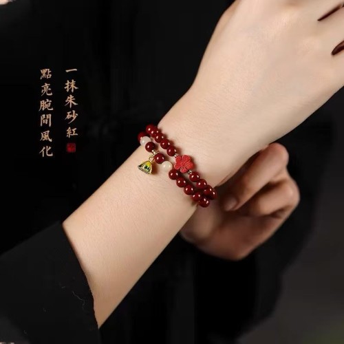 New Ntural authentic purple gold sand lucky beads double circle bracelet