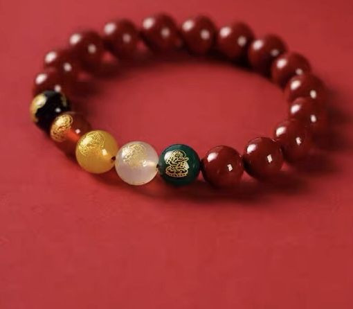 Original cinnabar five-way god of wealth bracelet high content luck beads bracelet