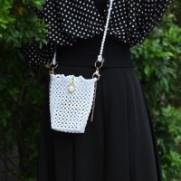 Pure hand-woven creative lace bucket bag