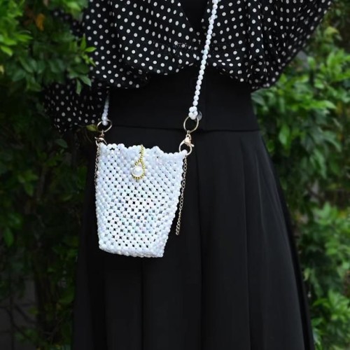 Pure hand-woven creative lace bucket bag