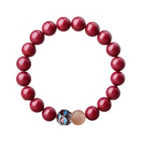 Natural ore high content cinnabar bracelet purple gold sand lotus bracelet