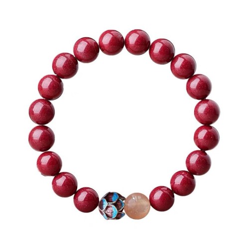 Natural ore high content cinnabar bracelet purple gold sand lotus bracelet