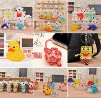 Cartoon keychain pendant for men and women, Korean keychain crystal car bag key accessories