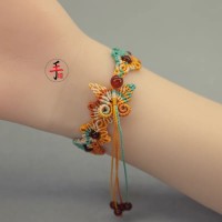 Canglan Jue Butterfly Flower Purely Hand-woven Couple's Rope Bracelet