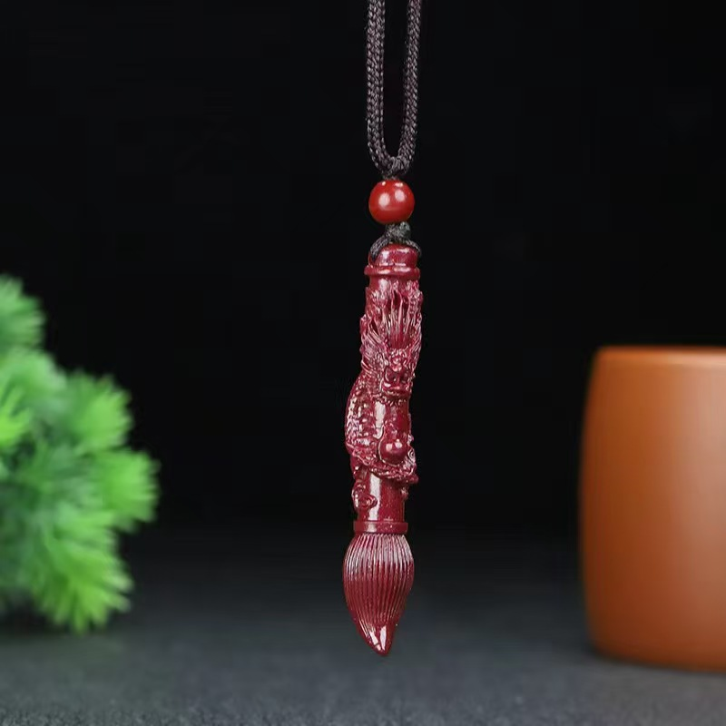 Natural cinnabar Wenchang pendant mens and womens purple sand college entrance examination champion gift