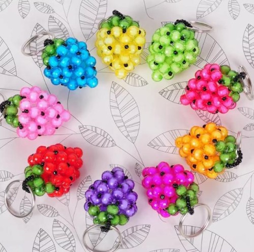 Beaded jewelry pendant mobile phone key ring cute fruit strawberry creative pendant