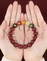 Original cinnabar five-way god of wealth bracelet high content luck beads bracelet