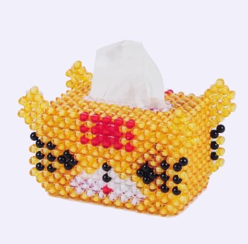 Creative bear, pig and tiger gradient hand-woven tissue box