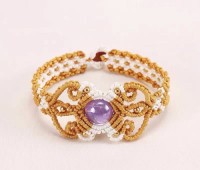 Amethyst Beads Delicate Braided Rope Bracelet