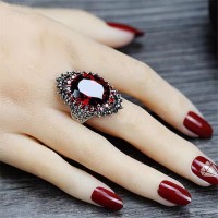 Fashion Open Sterling Silver Blue Crystal Sapphire Ring