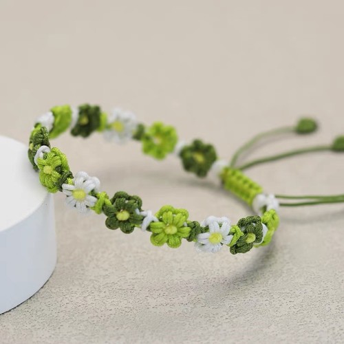 Gradient Small Flowers Fresh Flower Hand-woven Rope Bracelet