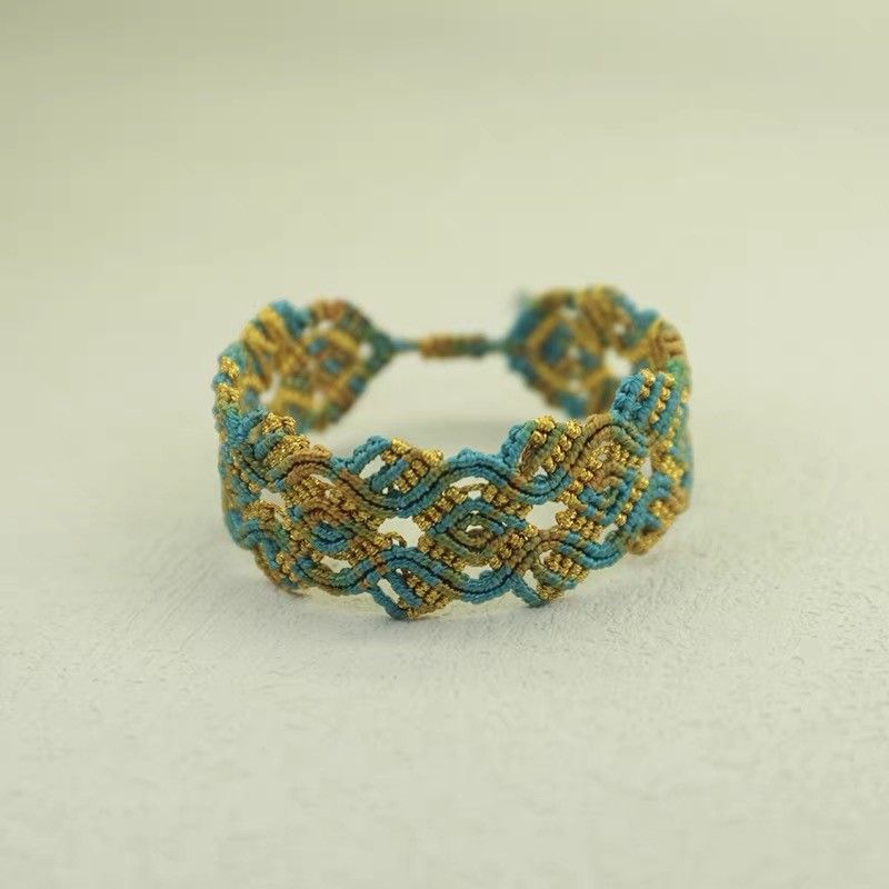 Qianli Jiangshan Canglan Jue ethnic style hand-woven rope bracelet