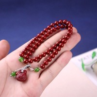 Genuine high-content cinnabar purple gold sand with lucky bag bracelet womens fortune and treasure