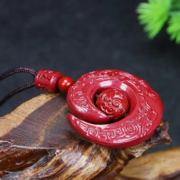 Natural Cinnabar Lucky Necklace Womens Light Luxury Fashion Lucky Bead Pendant