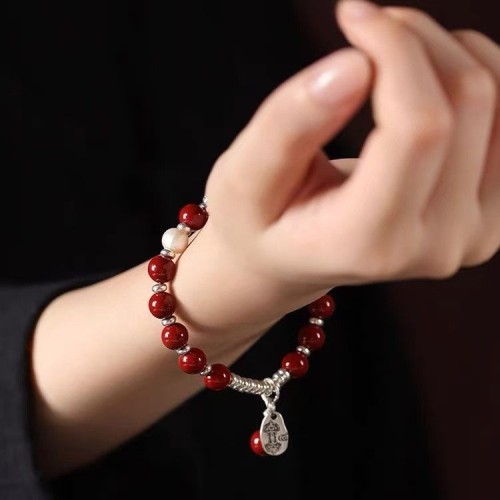 Natural cinnabar purple gold sand luck bracelet