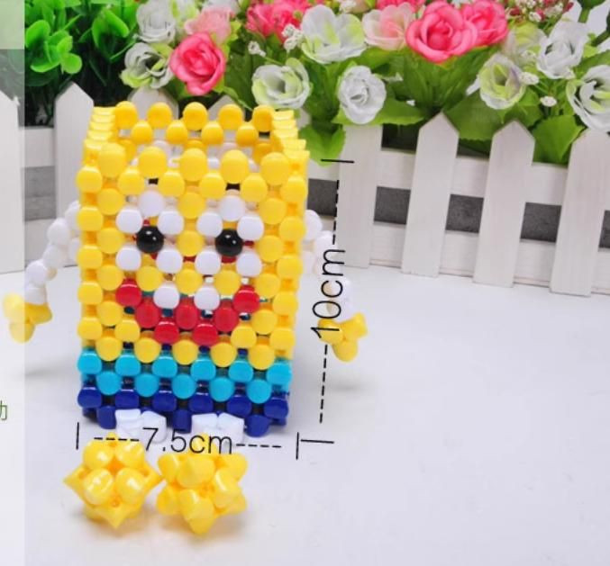 Hand-woven pen holder creative SpongeBob colorful crafts