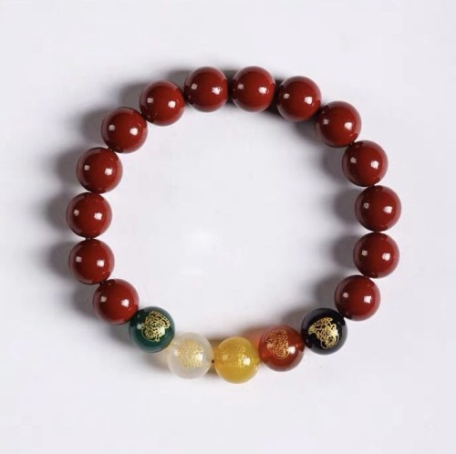 Original cinnabar five-way god of wealth bracelet high content luck beads bracelet