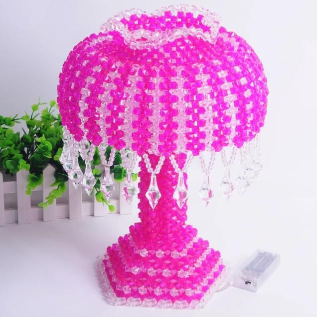 Creative hand-woven mushroom table lamp