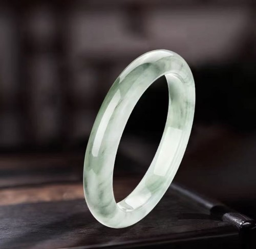Natural Hetian Jade Tianshan Cui High Ice Bracelet