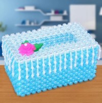 Hand-woven crystal curtain tissue box