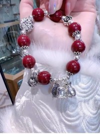 925 sterling silver cinnabar bracelet