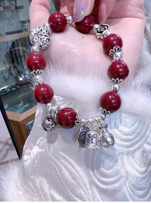 925 sterling silver cinnabar bracelet